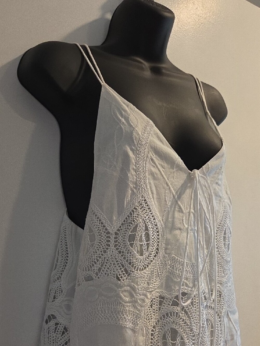 Jonathan Simkhai White Lace Maxi Dress with Spaghetti Straps - Picture 5 of 13